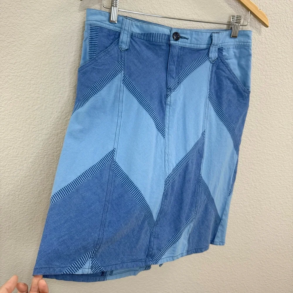 3/$20 Eddie Bauer Patchwork Denim-Tone A-Line Skirt XL